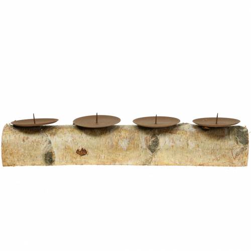 Floristik24 Lysestage med 4 torner bjørk 40cm x 8cm H9cm