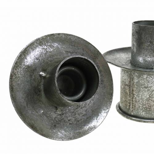 Artikel Trinlysestage sæt sølv antik Ø9,5–10,5cm H7–14cm 4stk