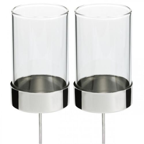 Artikel Lysestage til tilstopning af metal/glas Ø5cm H14cm 4 stk
