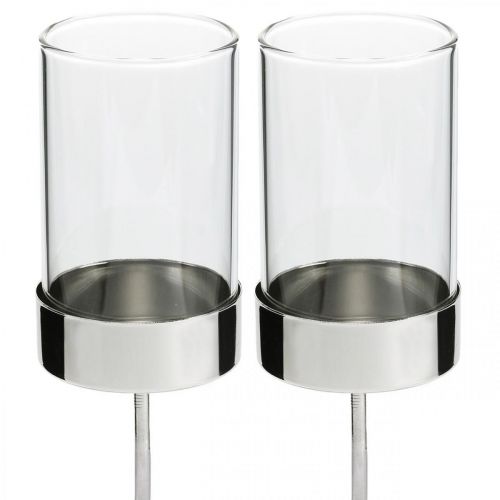 Artikel Lysestage til tilstopning af metal/glas Ø5cm H19cm 4 stk