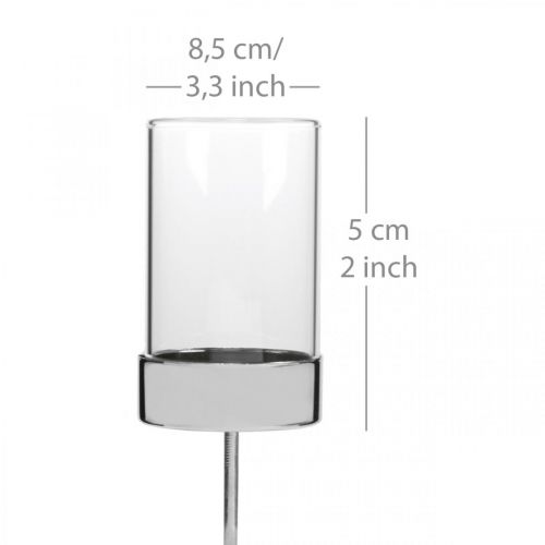 Artikel Plug-in lysestage metal/glas Ø5cm H19cm 4stk