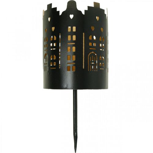 Floristik24 Lysestage City Sort fyrfadsstage til pind Ø8cm