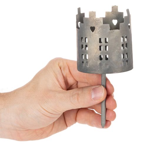 Artikel Fyrfadsstage og lysestage med spyd, husdesign, 6 cm, 2 stk.