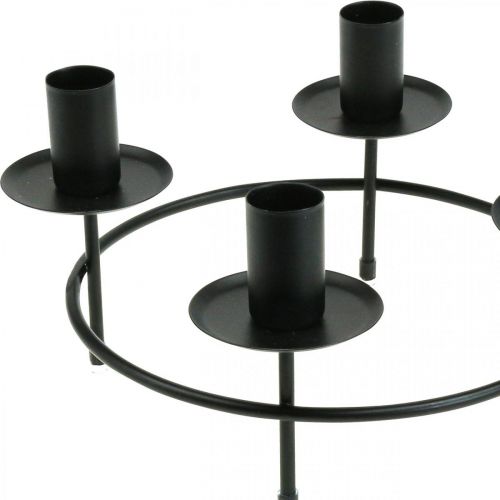 Artikel Lysring stang lys lysestage sort Ø23cm H11cm 2stk