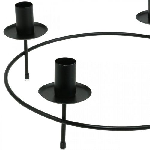 Artikel Lysring pinde lys lysestage sort Ø33,5cm H11cm 2 stk