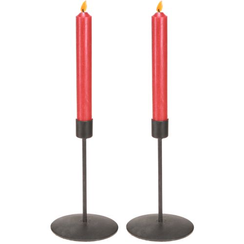 Artikel Lysestage i metal, antik brun, H16 cm, 2 stk.