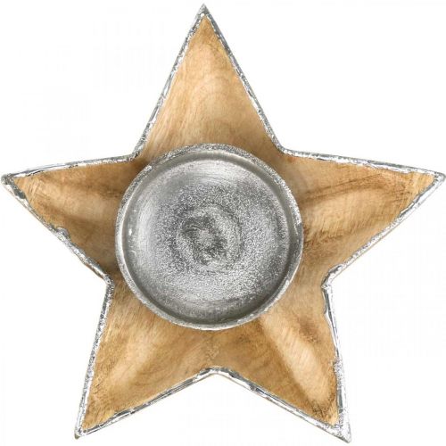 Artikel Lysestage, bordpynt jul, lysestage stjerne H7cm Ø20cm/6,5cm