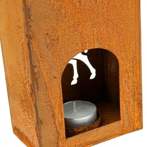 Floristik24 Fyrfadsstage julepatina hjortelys 35x11cm