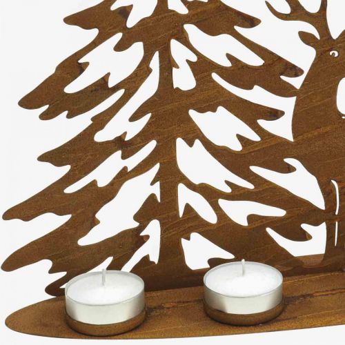 Floristik24 Lysestage vinduesdekoration rådyr i skoven rustdekoration 50×40cm