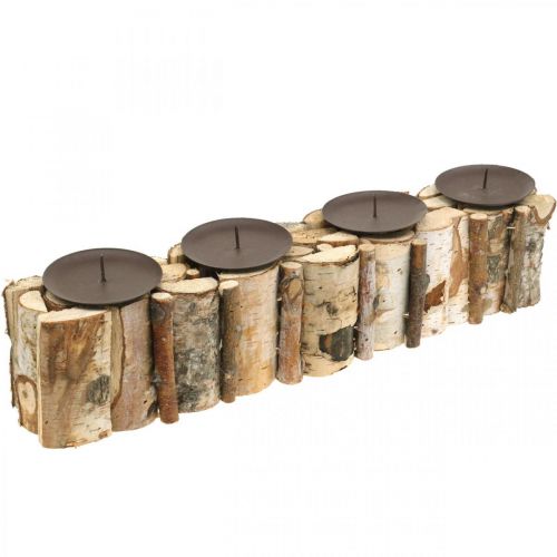 Floristik24 Borddekoration adventsbirkelysestage træ 45×8cm H9cm