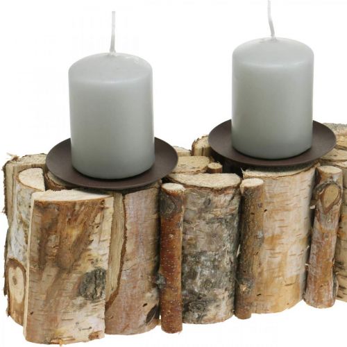 Floristik24 Borddekoration adventsbirkelysestage træ 45×8cm H9cm