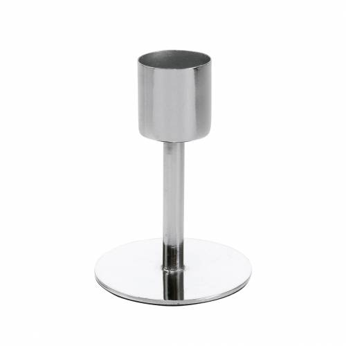 Floristik24 Metal lysestage sæt til tilspidsede lys sølv Ø2,2cm H7,3cm 4 stk.