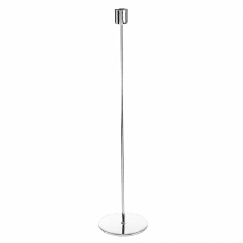 Floristik24 Metal lysestage sæt til koniske lys sølv Ø2,2cm H28cm 2stk