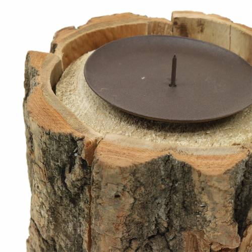 Floristik24 Lysestage træ Ø13cm H10cm