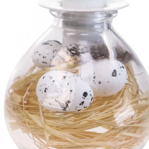 Floristik24 Lysestage Hvid Lysestage Glas Påskepynt H11cm