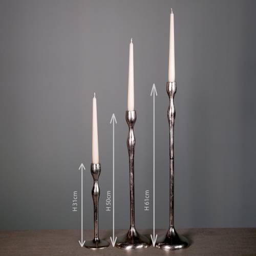 Floristik24 Lysestage antik sølv H61cm