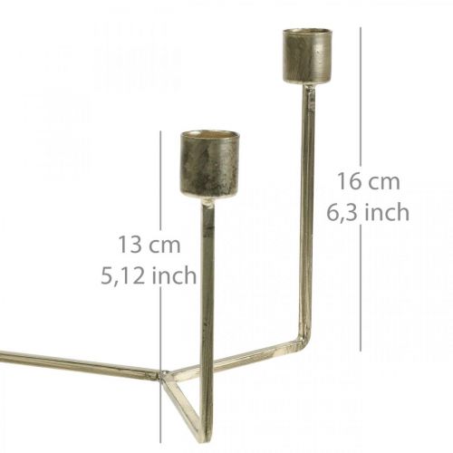 Artikel Lysestage til lysbakke champagne metal 37 × 17 × 18cm