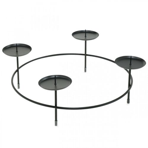 Artikel Lysestage til 4 lys Sort metal lysestage Ø28,5cm 2stk