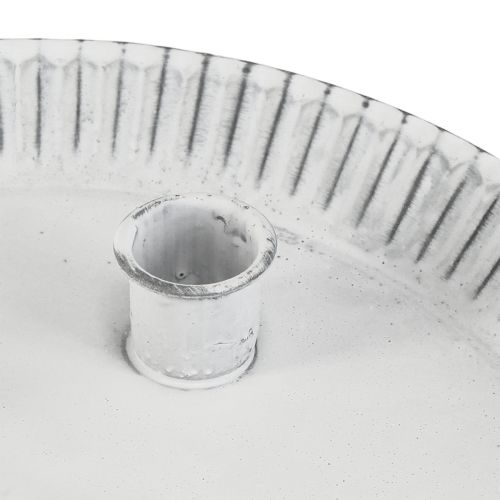 Artikel Lystallerken kageform med 4 lysestager hvid Ø25cm