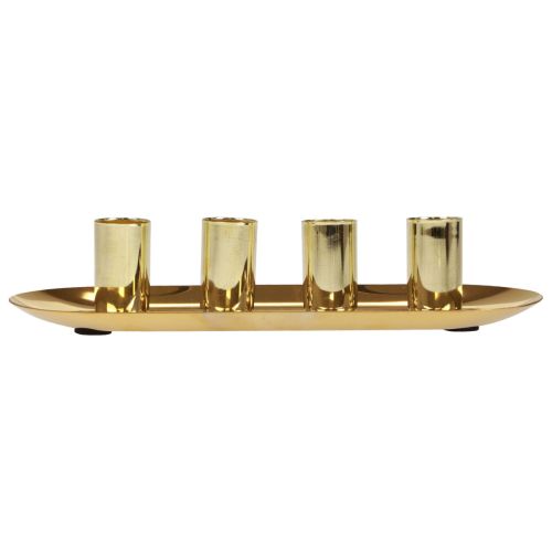 Artikel Lyseplade metalpind lysestage guld 23x9x4,5cm