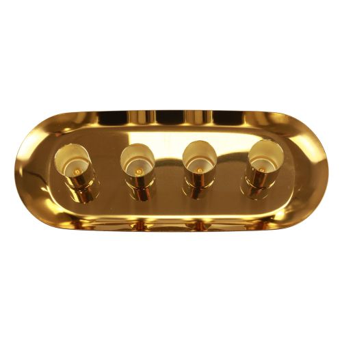Artikel Lyseplade metalpind lysestage guld 23x9x4,5cm