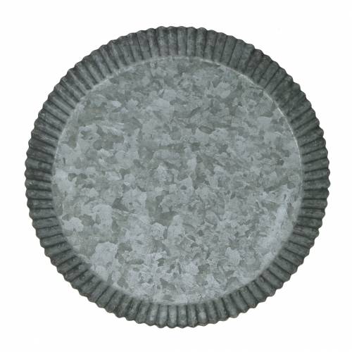 Floristik24 Dekorativ plade bageplade zink Ø25cm H3cm