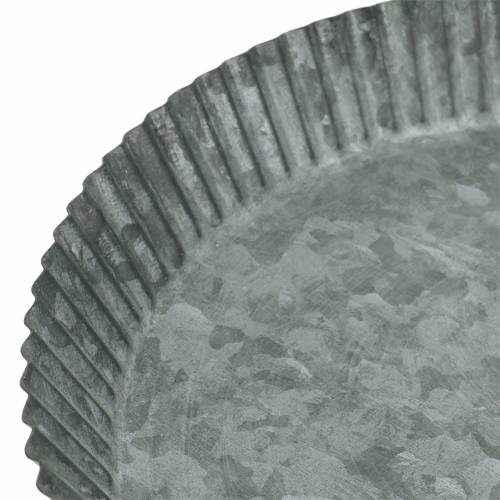 Floristik24 Dekorativ plade bageplade zink Ø25cm H3cm