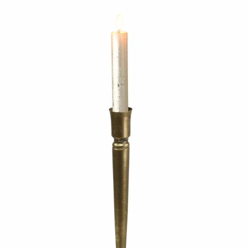 Floristik24 Lysestage messingfarvet metal antik look Ø8cm H53,5cm