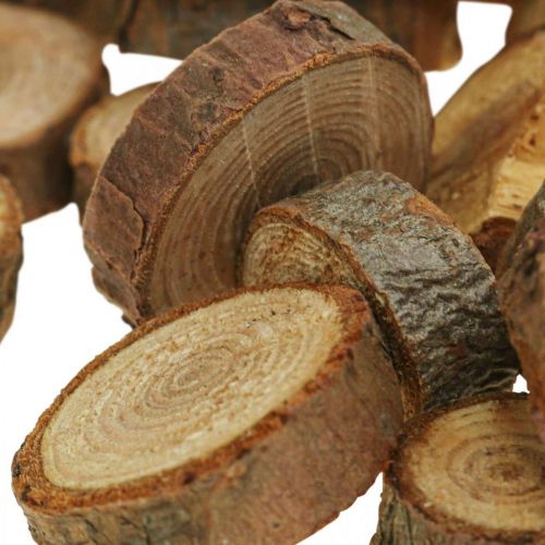 Floristik24 Træskiver deco drys træ fyrretræ rund Ø3-4cm 500g