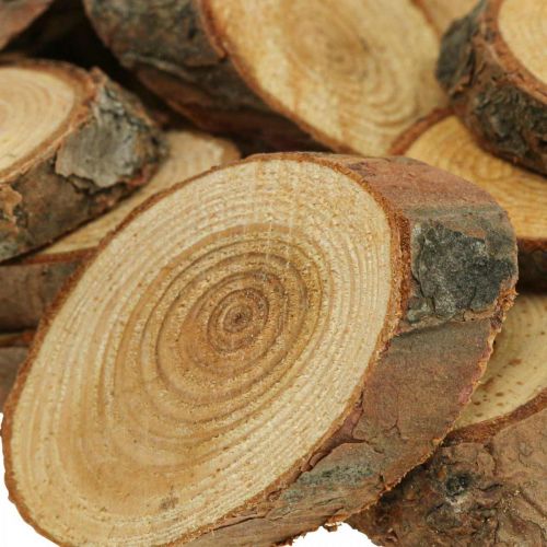 Floristik24 Træskiver deco drys træ fyrretræ oval Ø4-5cm 500g
