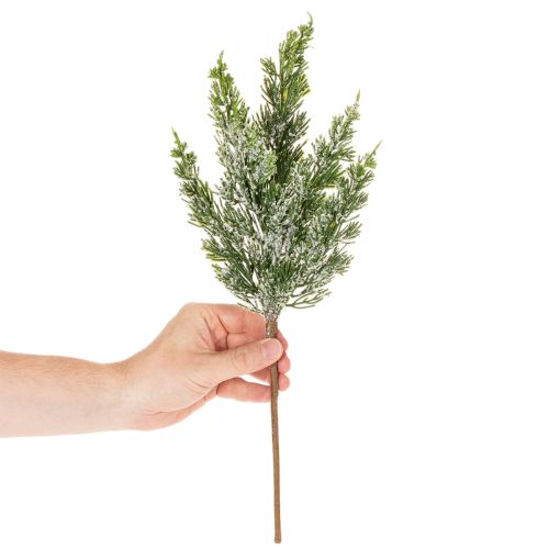 Kunstigt snedækket fyrretræsgrene til blomsterarrangementer og adventsdekorationer, 40 cm, 3 stk. | Floristik24.dk