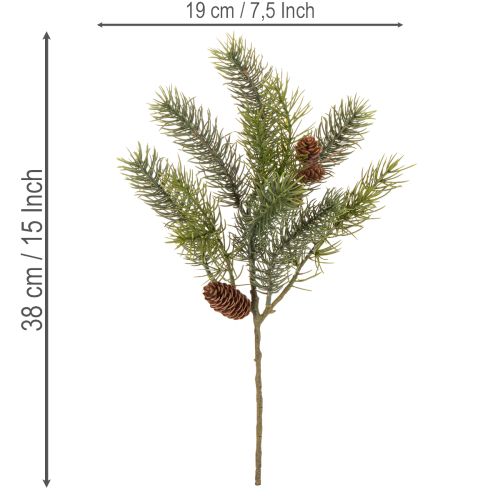 Kunstig julegren, dekorativ gren med kogler | Floristik24.dk