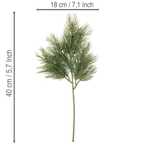 Kunstig fyrretræsgrene til vinterdekorationer, 40 cm, 4 stk. | Floristik24.dk
