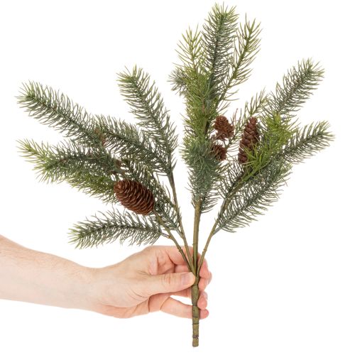 Kunstig grangren med kogledekoration, 41 cm | Floristik24.dk