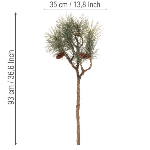 Kunstig fyrretræsgren med kogler, stuedekoration, 93 cm | Floristik24.dk