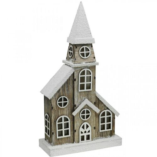 Artikel Lyshus trækirke Julekirke trækirke H45cm