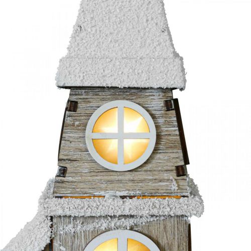Floristik24 Lyshus trækirke Julekirke trækirke H45cm