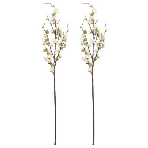 Artikel Kirsebærblomst dekorationsgren Kunstig gren Hvide blomster 96cm 2 stk.