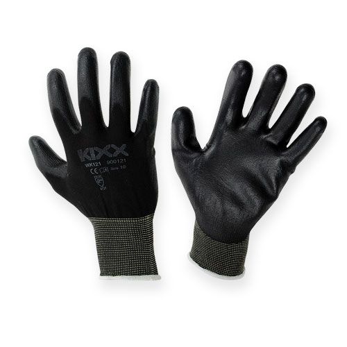Floristik24 Kixx Nylon Havebrugshandsker Størrelse 10 Sort