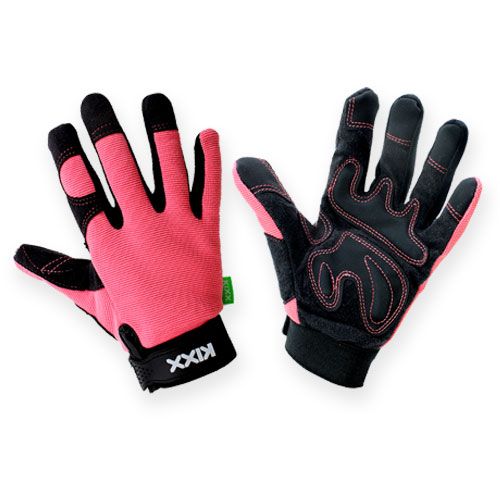 Kixx syntetiske handsker str. 7 pink, sort