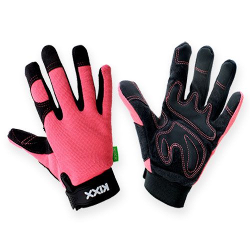 Kixx syntetiske handsker str. 8 pink, sort