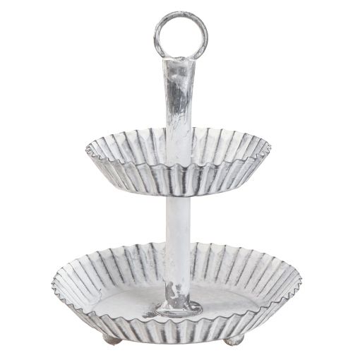 Floristik24 Kagestand Shabby Chic metal hvid 2-lags Ø16,5cm