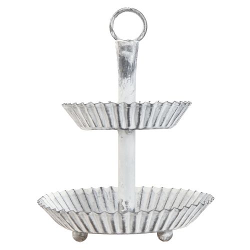 Floristik24 Kagestand Shabby Chic metal hvid 2-lags Ø16,5cm
