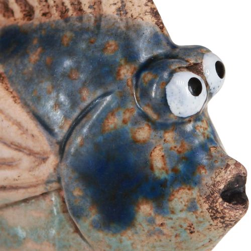 Artikel Små fisk sjov keramik dekoration blå assorteret 6-9cm 4 stk