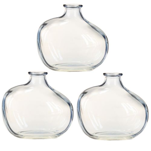 Artikel Lille glasvase klar moderne minivase glas blå 11×6×10 cm 3 stk.