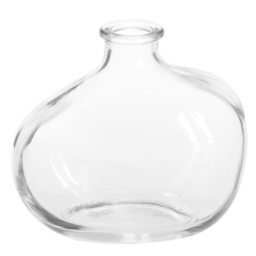 Lille glasvase, moderne minivase, klart glas 11×6×10 cm