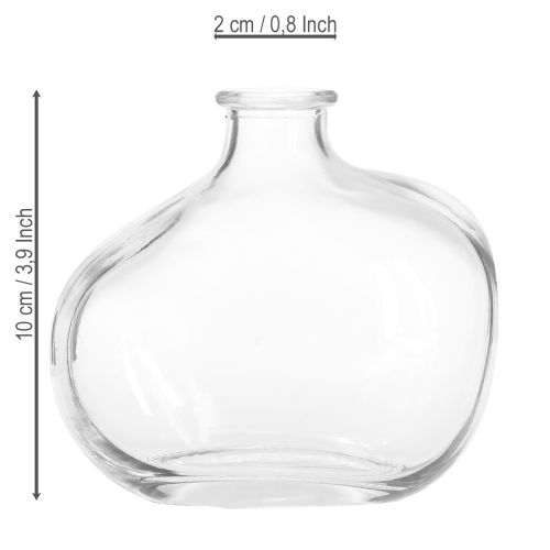Artikel Lille glasvase, moderne minivase, klart glas 11×6×10 cm