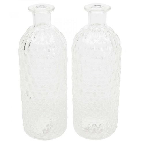 Lille glasvase vase honeycomb look dekorativ vase glas H20cm 6stk