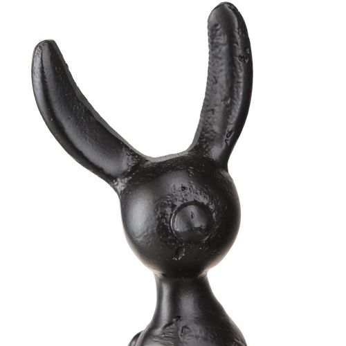 Artikel Lille påskehare kant skammel metal sort 9×9×21cm
