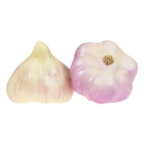 Artikel Kunstige grøntsager dekoration hvidløg pink, hvid Ø6,5cm 2 stk